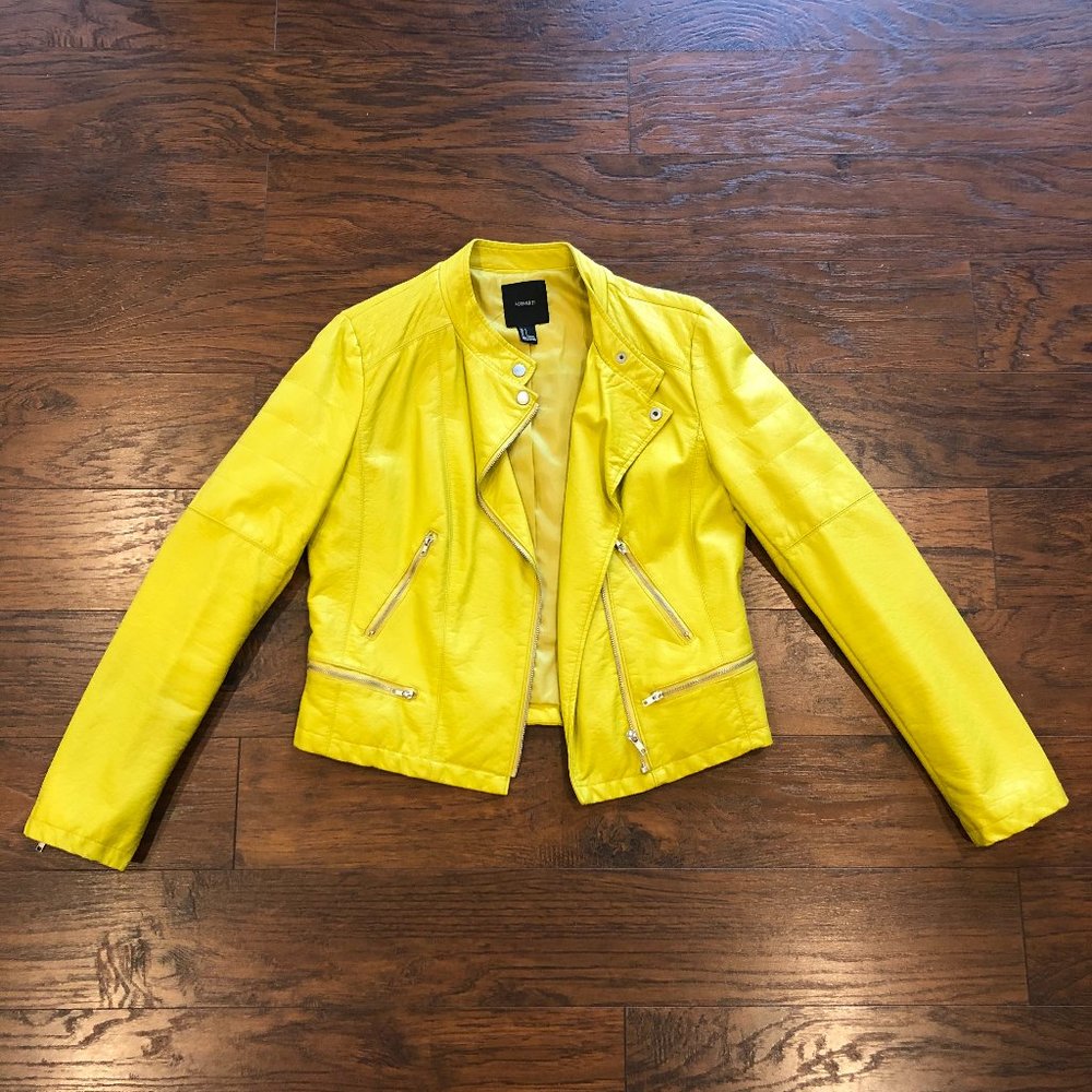Chartreuse Faux Leather Jacket
